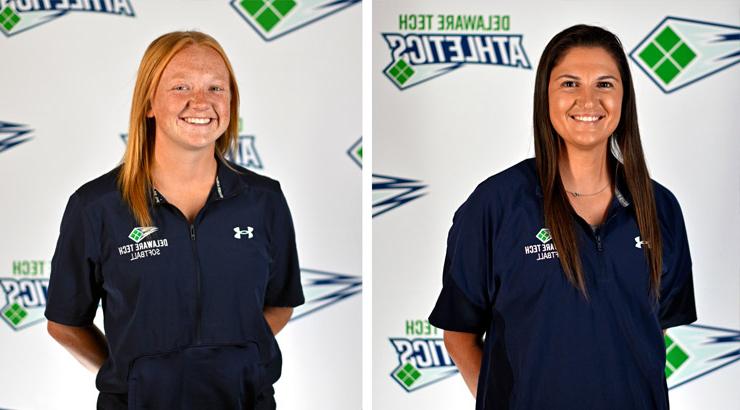 New Delaware Tech assistant softball coaches Sami Mumford and Kylie Kruger.